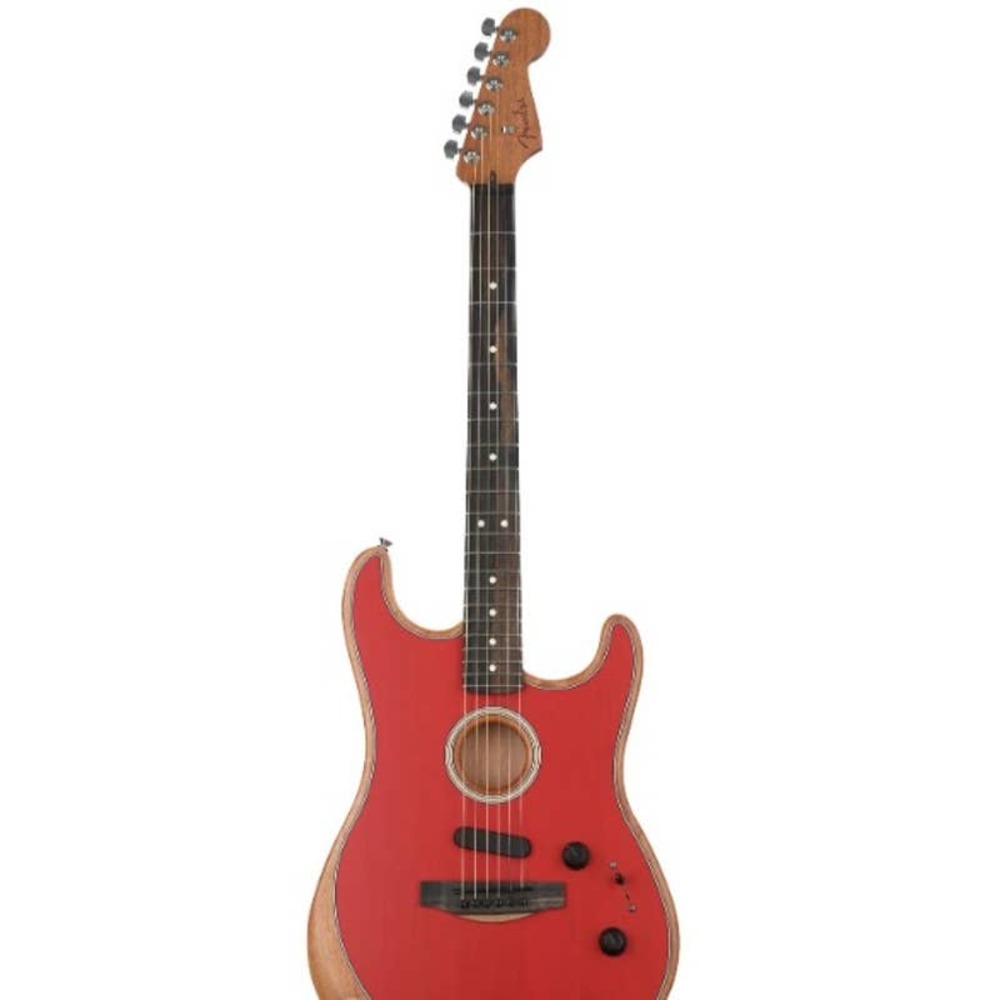 Fender American Acoustasonic Stratocaster Guitar dakota red **Made in USA** - Picture 6 of 15